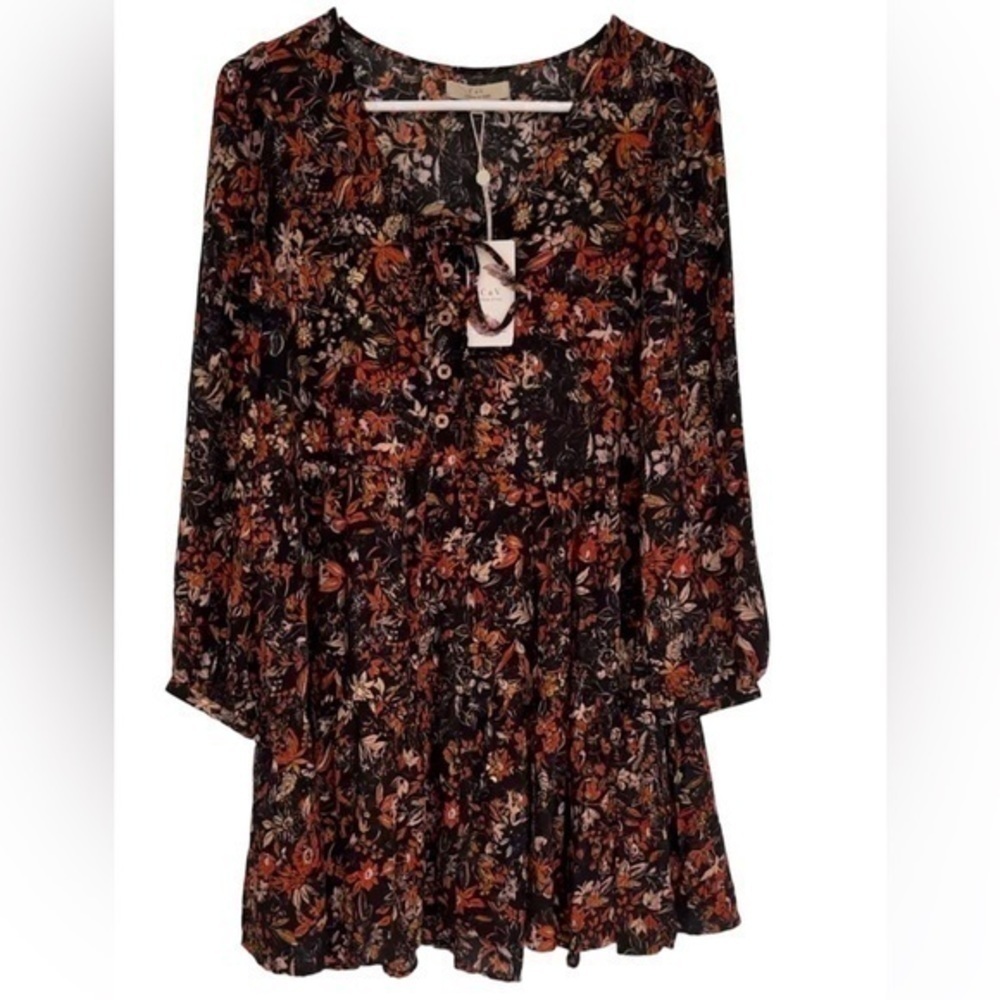 CHELSEA & VIOLET TIERED EMPIRE FLORAL DRESS SMALL